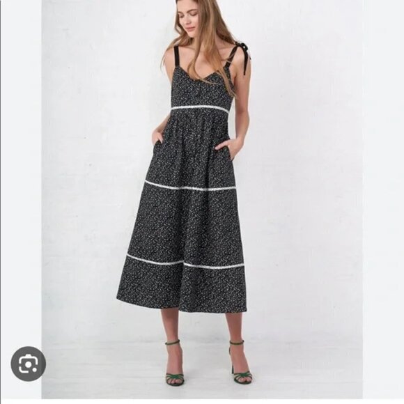 La Ligne Dresses & Skirts - La LIGNE New York - Kate black floral midi dress size M NWT